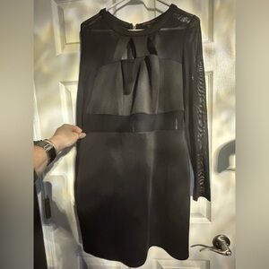 Material Girl Black Long Sleeve Sheath Dress